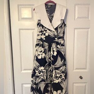 Vintage Retro Style Floral Tie Waist Collared Double Button Placket 60s Dress